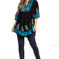 Sakkas  Amori V-Neck Embroidery Poncho Top / Cover Up