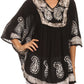 Sakkas  Amori V-Neck Embroidery Poncho Top / Cover Up