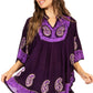 Sakkas  Amori V-Neck Embroidery Poncho Top / Cover Up