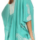 Sakkas  Amori V-Neck Embroidery Poncho Top / Cover Up