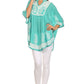 Sakkas  Amori V-Neck Embroidery Poncho Top / Cover Up