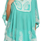Sakkas  Amori V-Neck Embroidery Poncho Top / Cover Up