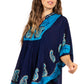 Sakkas  Amori V-Neck Embroidery Poncho Top / Cover Up