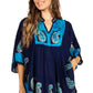 Sakkas  Amori V-Neck Embroidery Poncho Top / Cover Up