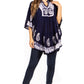 Sakkas  Amori V-Neck Embroidery Poncho Top / Cover Up