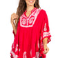 Sakkas  Amori V-Neck Embroidery Poncho Top / Cover Up
