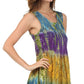 Sakkas Ombre Floral Tie Dye Flared Hem Sleeveless Rayon Tunic Blouse