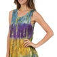 Sakkas Ombre Floral Tie Dye Flared Hem Sleeveless Rayon Tunic Blouse