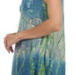 Sakkas Ombre Floral Tie Dye Flared Hem Sleeveless Rayon Tunic Blouse