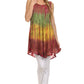 Sakkas Ombre Floral Tie Dye Flared Hem Sleeveless Rayon Tunic Blouse