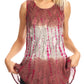 Sakkas Ombre Floral Tie Dye Flared Hem Sleeveless Rayon Tunic Blouse
