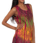 Sakkas Ombre Floral Tie Dye Flared Hem Sleeveless Rayon Tunic Blouse