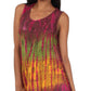 Sakkas Ombre Floral Tie Dye Flared Hem Sleeveless Rayon Tunic Blouse