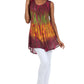 Sakkas Ombre Floral Tie Dye Flared Hem Sleeveless Rayon Tunic Blouse