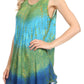 Sakkas Ombre Floral Tie Dye Flared Hem Sleeveless Rayon Tunic Blouse