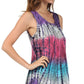 Sakkas Ombre Floral Tie Dye Flared Hem Sleeveless Rayon Tunic Blouse