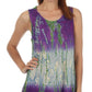 Sakkas Ombre Floral Tie Dye Flared Hem Sleeveless Rayon Tunic Blouse