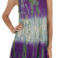 Sakkas Ombre Floral Tie Dye Flared Hem Sleeveless Rayon Tunic Blouse