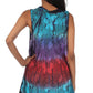 Sakkas Ombre Floral Tie Dye Flared Hem Sleeveless Rayon Tunic Blouse