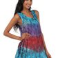 Sakkas Ombre Floral Tie Dye Flared Hem Sleeveless Rayon Tunic Blouse