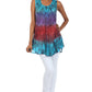 Sakkas Ombre Floral Tie Dye Flared Hem Sleeveless Rayon Tunic Blouse