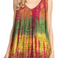 Sakkas Women's Tie Dye Floral Sequin Sleeveless Blouse