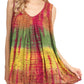 Sakkas Women's Tie Dye Floral Sequin Sleeveless Blouse
