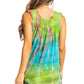 Sakkas Women's Tie Dye Floral Sequin Sleeveless Blouse