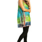 Sakkas Women's Tie Dye Floral Sequin Sleeveless Blouse