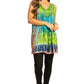 Sakkas Women's Tie Dye Floral Sequin Sleeveless Blouse