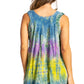Sakkas Women's Tie Dye Floral Sequin Sleeveless Blouse
