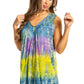 Sakkas Women's Tie Dye Floral Sequin Sleeveless Blouse