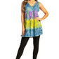 Sakkas Women's Tie Dye Floral Sequin Sleeveless Blouse