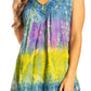 Sakkas Women's Tie Dye Floral Sequin Sleeveless Blouse