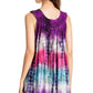 Sakkas Women's Tie Dye Floral Sequin Sleeveless Blouse