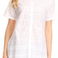 Sakkas Lavina Short Sleeve Floral Embroidered Woven Shirt