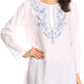 Sakkas Ariana Long Sleeve Button Up Blouse with Floral Embroidery