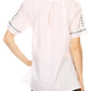 Sakkas Lena Cross Stitch Embroidered Short Sleeve  Casual Top Blouse