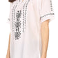 Sakkas Lena Cross Stitch Embroidered Short Sleeve  Casual Top Blouse