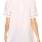 Sakkas Lena Cross Stitch Embroidered Short Sleeve  Casual Top Blouse