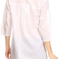 Sakkas Elisa V-Neck Elbow Sleeve Crochet Lace Tunic