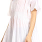 Sakkas Octavia Smocked Dolman Sleeve Fringe Blouse with Split Neck and Embroidery