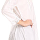 Sakkas Cordelia 3/4 Sleeve Crochet Lace Split Neck Top with Waist Tie