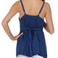Sakkas Stonewashed Rayon Flared Hem Sleeveless Blouse