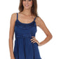 Sakkas Stonewashed Rayon Flared Hem Sleeveless Blouse