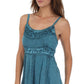 Sakkas Stonewashed Rayon Flared Hem Sleeveless Blouse