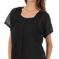 Sakkas Square Neck Button Detail Semi-Sheer Gauzy Cotton Blouse