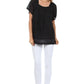 Sakkas Square Neck Button Detail Semi-Sheer Gauzy Cotton Blouse