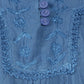 Sakkas Square Neck Button Detail Semi-Sheer Gauzy Cotton Blouse