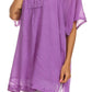 Sakkas Square Neck Button Detail Semi-Sheer Gauzy Cotton Blouse